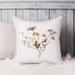 East Urban Home Floral Watercolor Flower Bouquet II Flowers Floral Bouquet Farmhouse Polyester in Brown/White | 16 H x 16 W x 1 D in | Wayfair