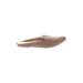 Me Too Flats: Slip On Stacked Heel Casual Tan Print Shoes - Women's Size 8 1/2 - Almond Toe