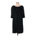Tibi Casual Dress - Shift Scoop Neck 3/4 sleeves: Black Solid Dresses - Women's Size 4