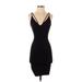 Soprano Cocktail Dress - Bodycon Plunge Sleeveless: Black Print Dresses - Women's Size X-Small