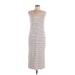 Banana Republic Casual Dress - Midi V Neck Sleeveless: Burgundy Color Block Dresses - Women's Size Medium