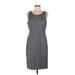 J.Crew Factory Store Cocktail Dress - Sheath Scoop Neck Sleeveless: Gray Print Dresses - Women's Size 8