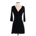 Banana Republic Casual Dress - Wrap: Black Solid Dresses - Women's Size X-Small