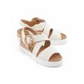 Avena Damen Hallux-Klettsandale Keilabsatz Beige