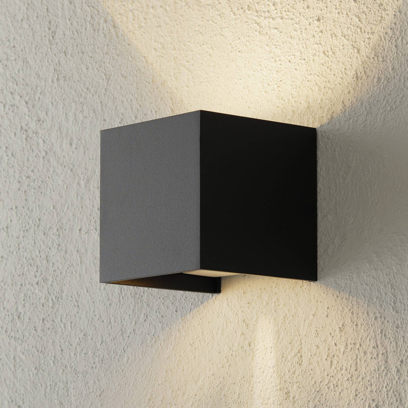 Helestra LED Aussenwandleuchte Siri 44, dimmbar, schwarz, Aluminium, Modern, LED Wandleuchte außen