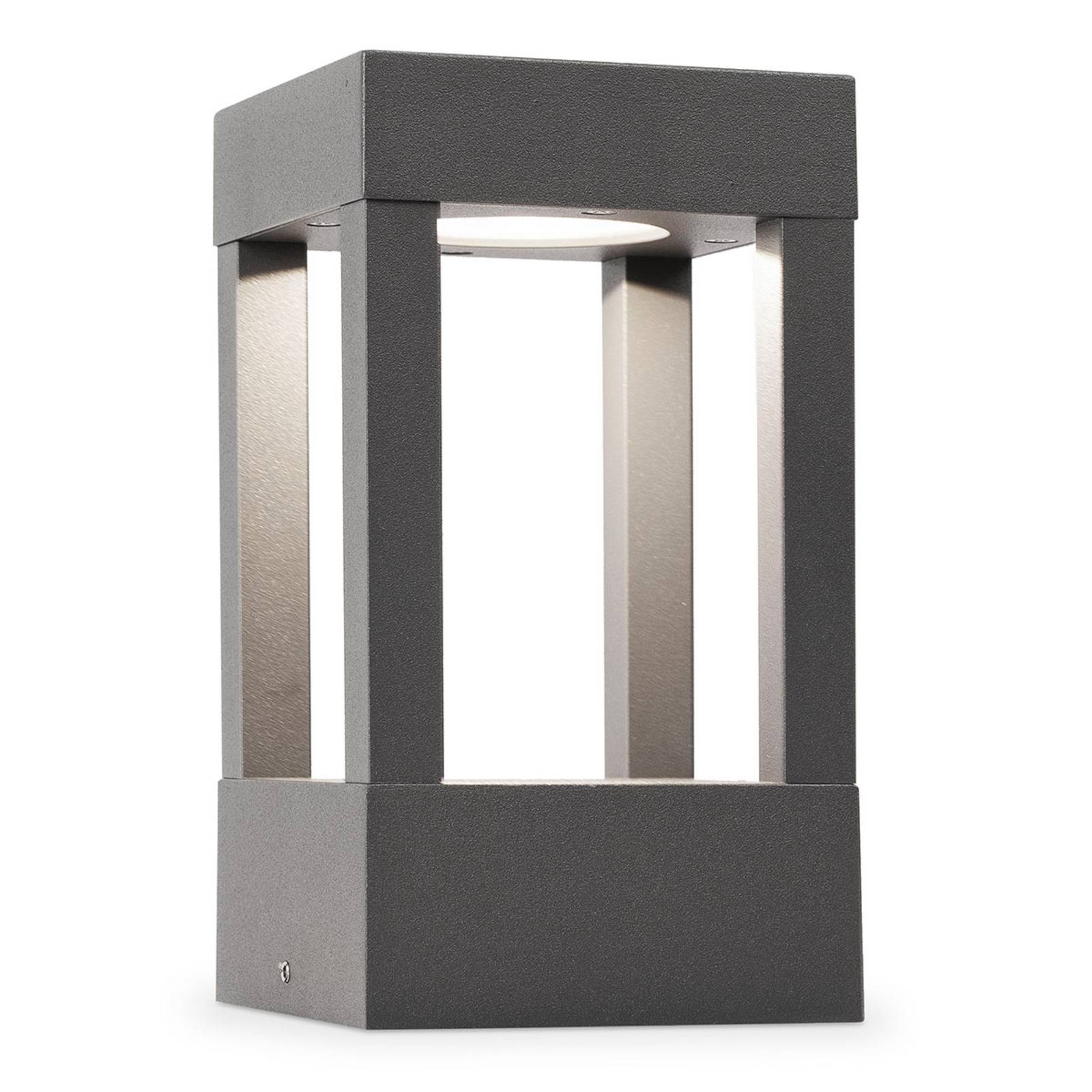 FARO BARCELONA LED Sockelleuchte Agra, alu / grau / zink, Aluminium, Modern, LED Außenleuchte
