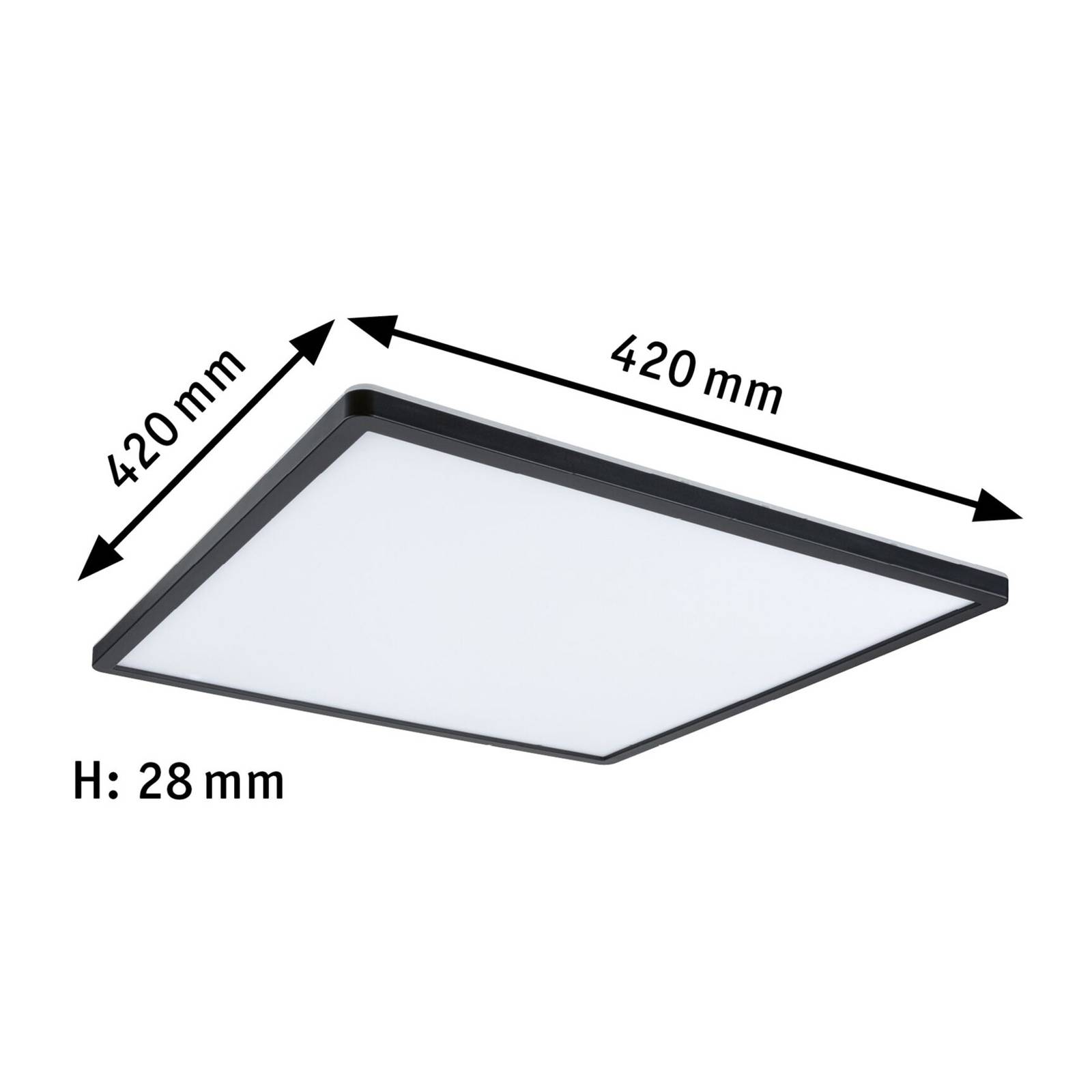 Paulmann LED Panel Atria Shine, dimmbar, schwarz, für Wohn- / Esszimmer, Kunststoff, Modern, LED Deckenleuchte