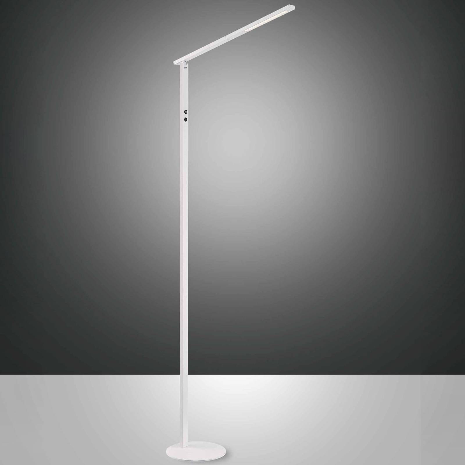 Fabas Luce LED Stehlampe Ideal, dimmbar, weiß / opal, für Wohn- / Esszimmer, Aluminium, Modern, LED Stehlampe