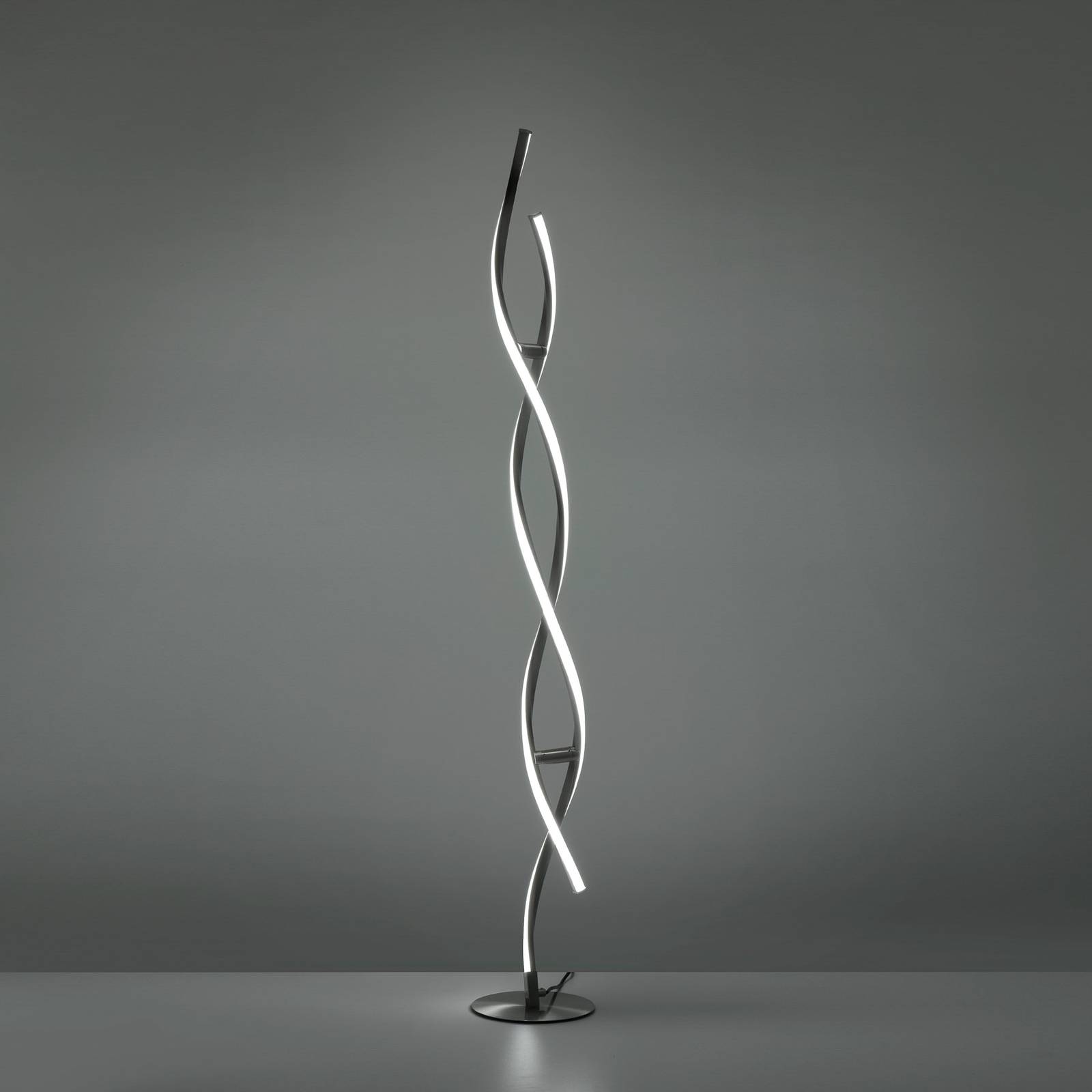 LOLA Smart LED-Stehleuchte LOLAsmart Swing Swing, dimmbar, alu / grau / zink, für Wohn- / Esszimmer, Aluminium, Modern, Smarte Stehlampe