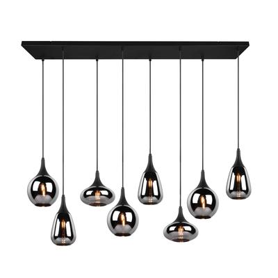 Trio Lighting Glas Hängelampe Lumina, dimmbar, schwarz, für Wohn- / Esszimmer, Glas, Pendelleuchte Image