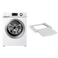 Haier HW80-BP14636N Waschmaschine / 8 kg/A - beste Effizienz & Xavax Zwischenbaurahmen mit Ausziehplatte aus Kunststoff