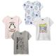 Amazon Essentials Disney | Marvel | Star Wars | Frozen | Princess Mädchen Kurzärmelige T-Shirts, 4er-Pack, Rosa/Grau/Star Wars Rebel, 8 Jahre