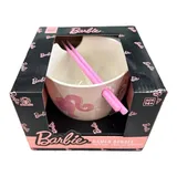 Barbie Ramen Noodle Bowl Wooden Chopsticks And Spoon Ceramic Soup Bowl