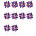 Waterproof Easy to Assemble Windmill Toy - Plastic Independence Day American Flag Patriotic Pinwheel - Party Supplies - Pack of 10