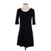 Cynthia Rowley TJX Casual Dress - A-Line Scoop Neck 3/4 sleeves: Black Print Dresses - Women's Size X-Small