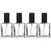 NUOLUX 4 Pcs 15ml Square Flat Spray Bottle Glass Empty Spray Bottle Perfume Liquid Dispenser for Makeup Skin Care (Black Lid)