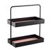 Wiueurtly Makeup Storage Organizer 2 Tier Countertop Organizer For Bathroom Counter Shelf Serving Tray Cosmetic Perfume Storage Rack Kitchen Rack Bathroom Accessories Organizer Rectangle Black