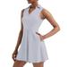 FhsagQ Women s Plus Black Denim Dress Women s Tennis Skirt with Built in Shorts Dress with 4 Pockets and Sleeveless Exercise. White S