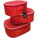 Rasafa Set of 3 Star Pattern Makeup Box Jewellery Box Makeup Kit Storage case Vanity Box (Red)