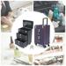 3 Layer Drawer Rolling Makeup Trolley Cosmetic Case Rolling Makeup Trolley Case Nail Polish Organizer Jewelry Travel Cosmetic Train Case w/ 4 Wheels(Black)