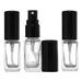 Perfume Atomizer Empty Refillable Square Glass Bottle Black Sprayer 1/6 Oz 5Ml (Set Of 3)