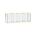 2/3/4 Compartment Makeup Brush Holder Vintage Style Brass And Glass Organizer Storage Solution With Mirror Base & Taller Center Slot For Makeup Crafts& More