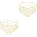 2 Pack Heart Shaped Storage Basket Drawer Vanity Tray Tabletop Makeup Holder Sundries Containers Drawers Office Decor