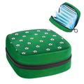 OWNTA Football Soccer Balls Pattern Green Pattern Premium Storage Bag: Period Purse Pencil Pouch with Zipper Small Storage Pouch