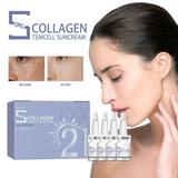 CELNNCOE Sunscreen Face Collagen Facial Essence - Skin Repair Facial Sunscreen Moisturizing Essence Firming And Moisturizing 5ml*4