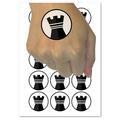 Chess Piece Black Rook Water Resistant Temporary Tattoo Set Fake Body Art Collection - 15 2 Tattoos (1 Sheet)