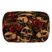 OWNTA Skull with Rose Vintage Pattern Cosmetic Storage Bag with Zipper - Lightweight Large Capacity Makeup Bag for Women - Includes Small Personalized Transparent Bag