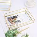 Deagia Storage Bins Clearance Tray Mirror Gold Mirror Tray Perfume Makeup Dressing Table Storage Baskets