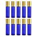 10pcs Essential Oil Roller Bottles Empty Refillable Glass Roll- on Bottles Sample Vials Containers for Essential Oil Perfumes Lip Balms 10ml Blue 1