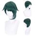 Teissuly Anti-Alice Style Cos Wig Blue Asymmetrical Short Hair Up Wig