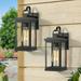 Bern Mid-Century Modern Black 1-Light Outdoor Lantern Wall Sconce - L 5.1 x W 6.3 x H 12.2 2/Pack