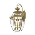 3 Light Outdoor Wall Lantern in Traditional Style 12.5 inches Wide By 22.5 inches High-Antique Brass Finish Bailey Street Home 218-Bel-731831