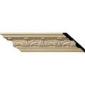 4.5 in. H x 5 in. P x 6.75 in. F x 96 in. L Acanthus Leaf Carved Wood Crown Moulding Cherry