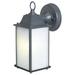 Woodbridge Lighting Basic 1-Light Aluminum Outdoor Sconce in Black/Frosted