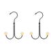 Scarf and Hat Hanger Closet Rod Hooks Iron Wood Purse Wall Storage Wallet 2 PCS