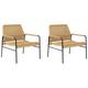 Lot de 2 chaises de jardin en polyrotin naturel