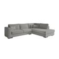 Canapé d'angle droit 4 places XXL en tissu - Gris clair