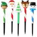 CGT Christmas Solar Stake Lights Elf Santa Tree Reindeer Snowman Garden Lawn Yard Walkway Driveway Outdoor Waterproof Decorations Xmas Navidad Winter Holidays Party Decor 13.5 in. (Pack of 5)