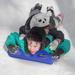 Snow Slider Mat Flexible Snow Sled Flying Carpet Roll up Sleds for Kids Lightweight Plastic Snowboard Sled-Blue