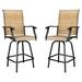 ByEUcuk Patio Bar Stools Set of 2 All-Weather Outdoor Patio Furniture Set Counter Height Tall Patio Swivel Chairs for Bistro Lawn Garden Backyard