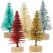 60 Pcs Artifcial Christmas Tree Decorations Tabletop Mini Ornaments Wood