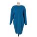 PSI Couture Casual Dress - Sweater Dress: Blue Solid Dresses - Women's Size 4