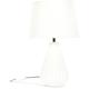 Modern Table Lamp White Ceramic Light Up Base Fabric Lampshade Living Room Light + led Bulb