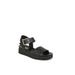 Wide Width Women's Gillian Sandal by LifeStride in Black Faux Leather (Size 7 1/2 W)