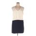 Fashion Star Casual Dress - Shift: Ivory Color Block Dresses - Women's Size 14