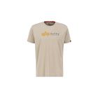 T-Shirt ALPHA INDUSTRIES "Alpha Industries Men - T-Shirts Alpha Label T-Shirt PP", Herren, Gr. S, beige (vintage sand), Obermaterial: 100% Baumwolle, Kurzarm, Shirts